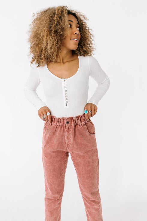 Love Lines Ribbed Top// White